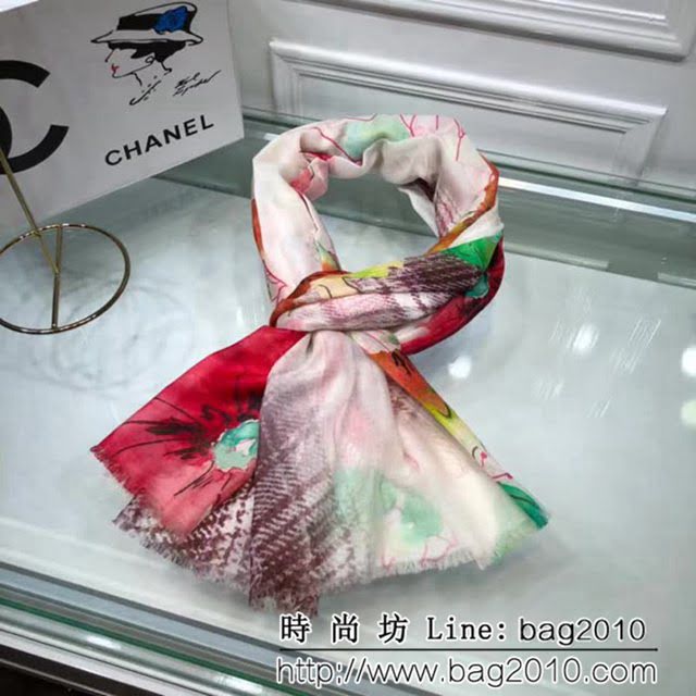 CHANEL香奈兒高端精品 專櫃經典款澳洲羊絨圍巾 LLWJ6416